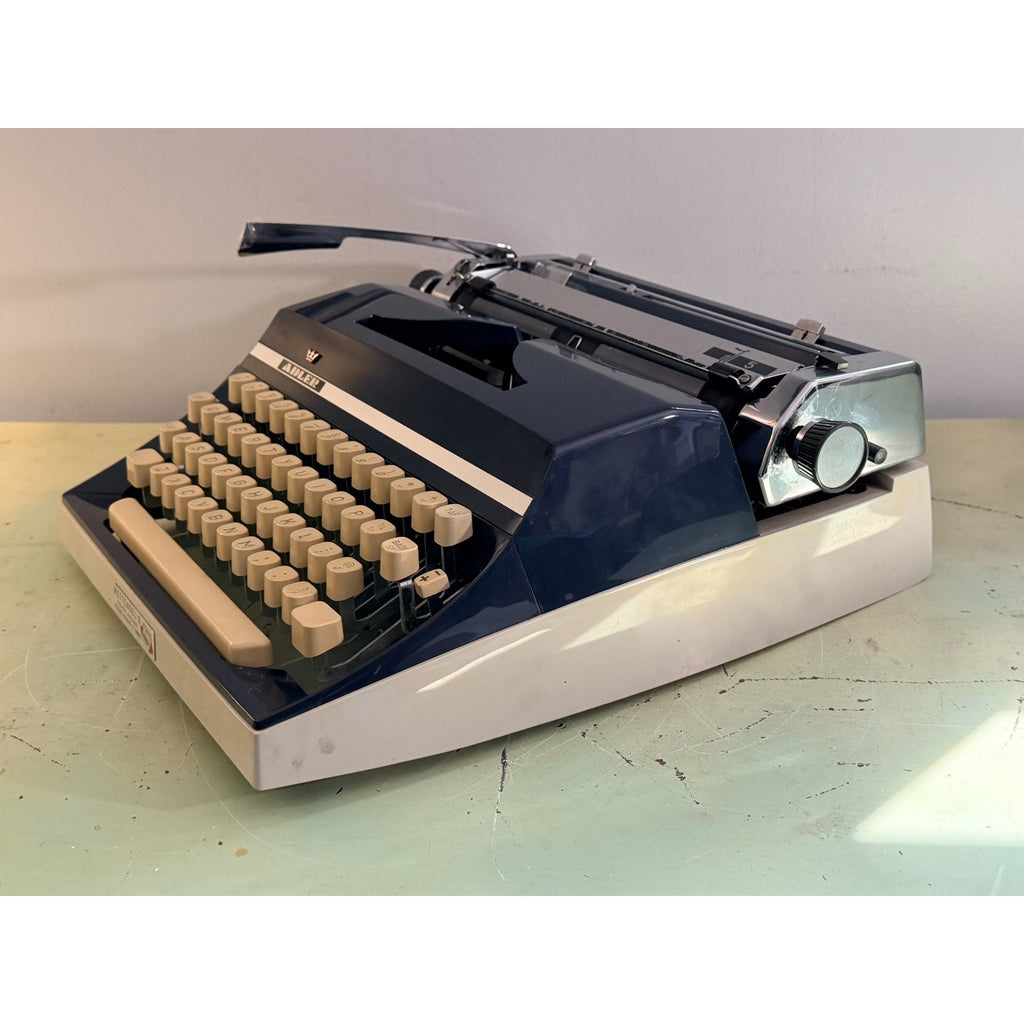 Adler J-5 Typewriter • Rare No 85 Cubic Techno Typeface • West German w/Case