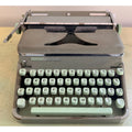 1957 Hermes 2000 Swiss Typewriter • Gray & Seafoam • Tested w/Emerald Green Case