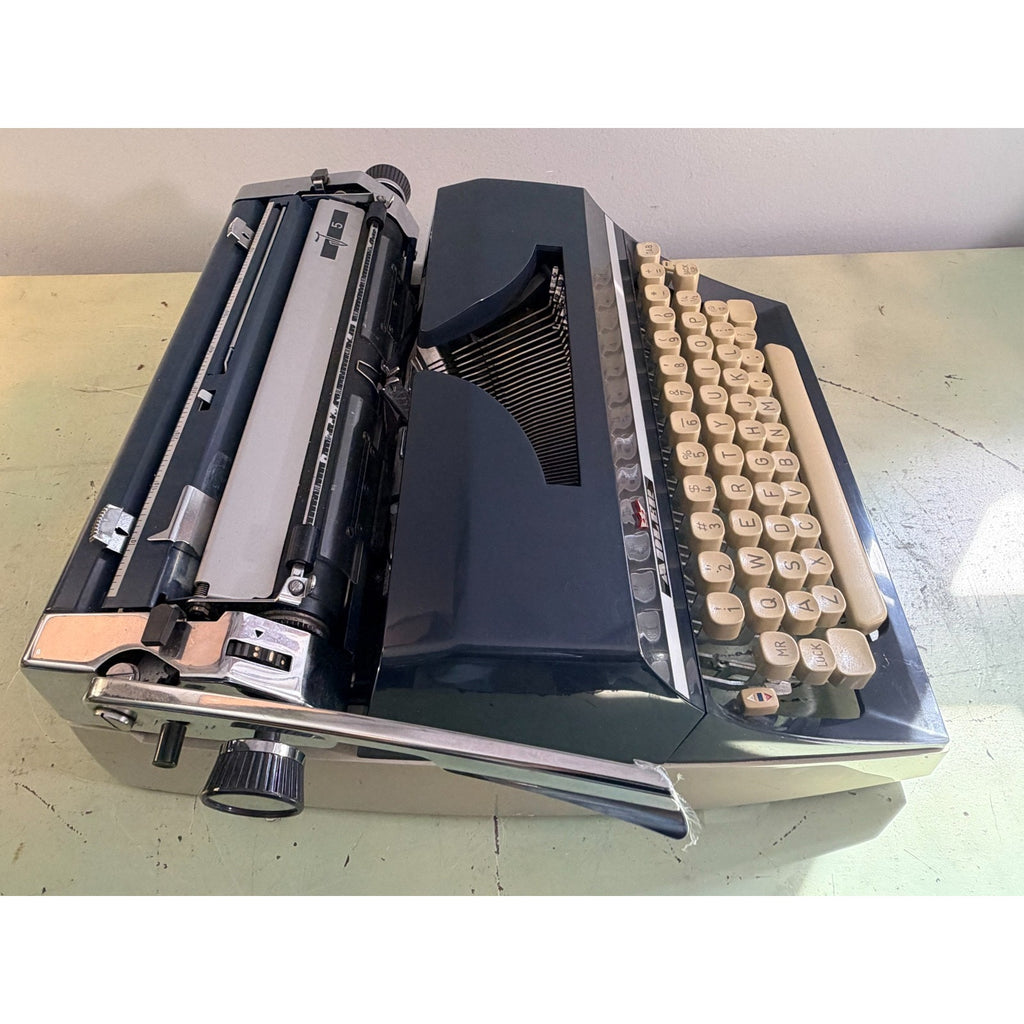Adler J-5 Typewriter • Rare No 85 Cubic Techno Typeface • West German w/Case