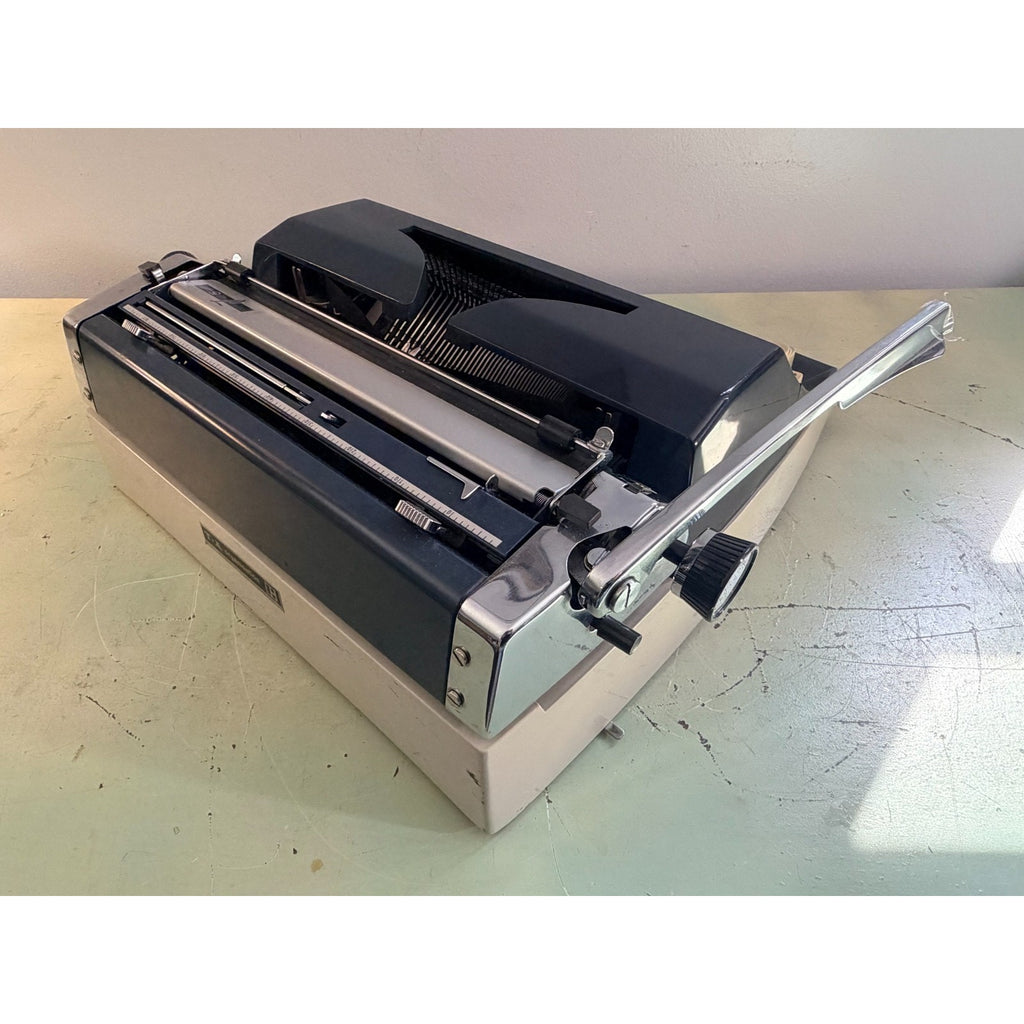 Adler J-5 Typewriter • Rare No 85 Cubic Techno Typeface • West German w/Case