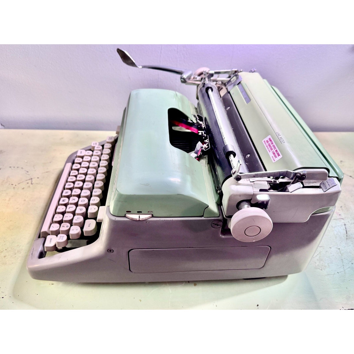 1960 Royal FP Typewriter • Pistachio Green / Warm Gray • Serviced Desktop