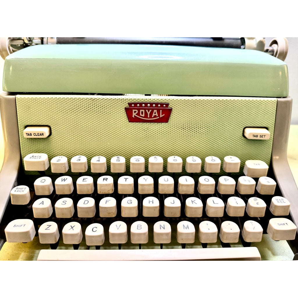 1960 Royal FP Typewriter • Pistachio Green / Warm Gray • Serviced Desktop