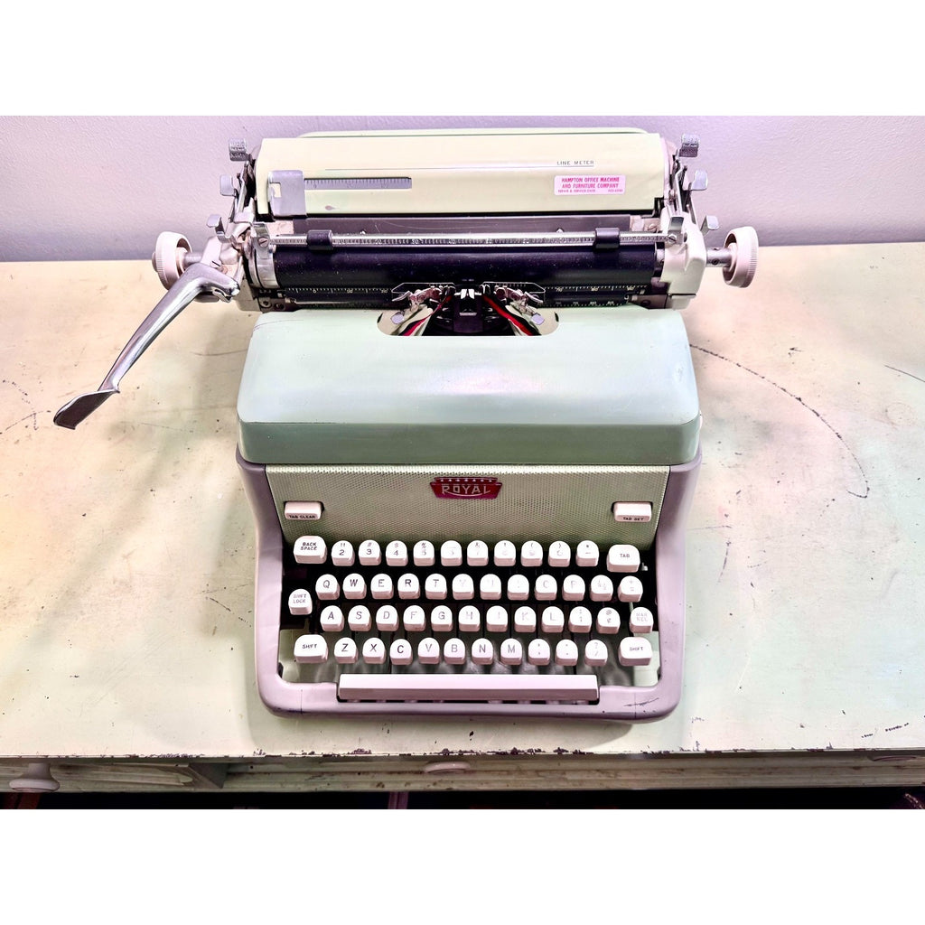 1960 Royal FP Typewriter • Pistachio Green / Warm Gray • Serviced Desktop