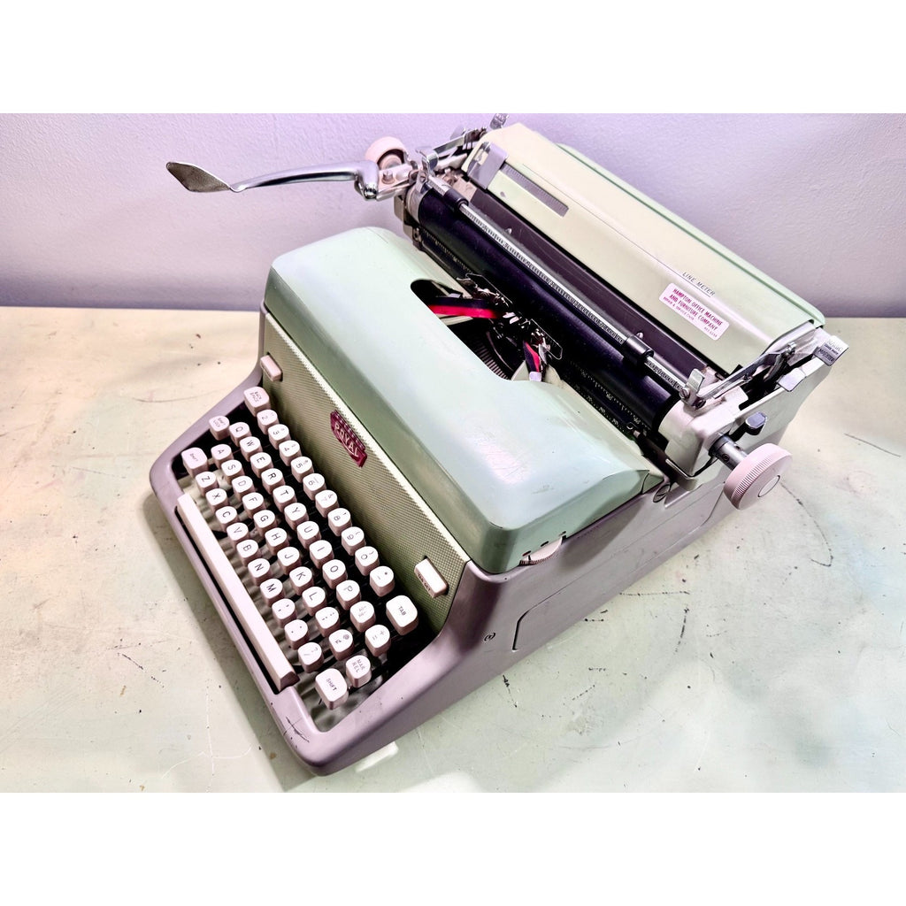 1960 Royal FP Typewriter • Pistachio Green / Warm Gray • Serviced Desktop