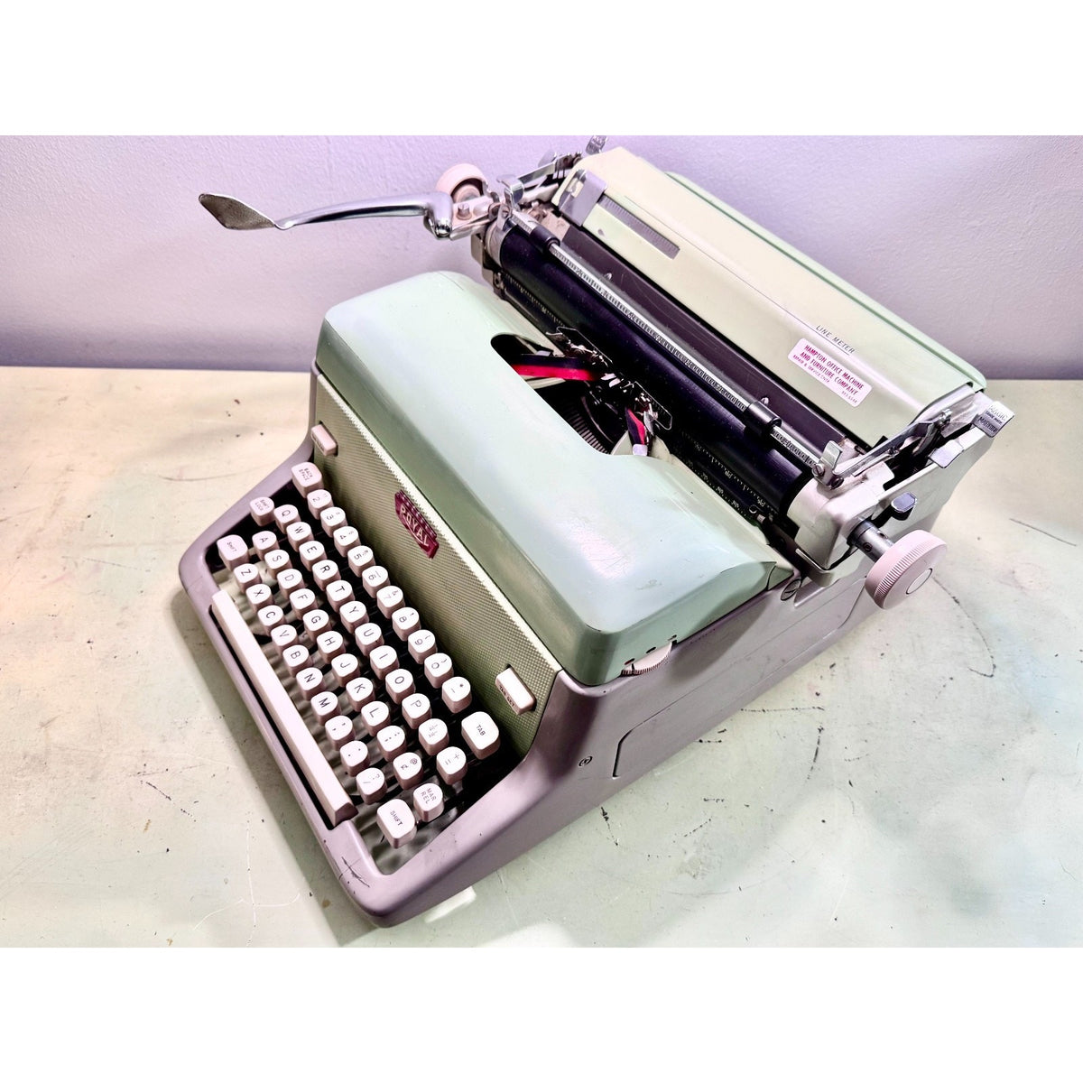 1960 Royal FP Typewriter • Pistachio Green / Warm Gray • Serviced Desktop