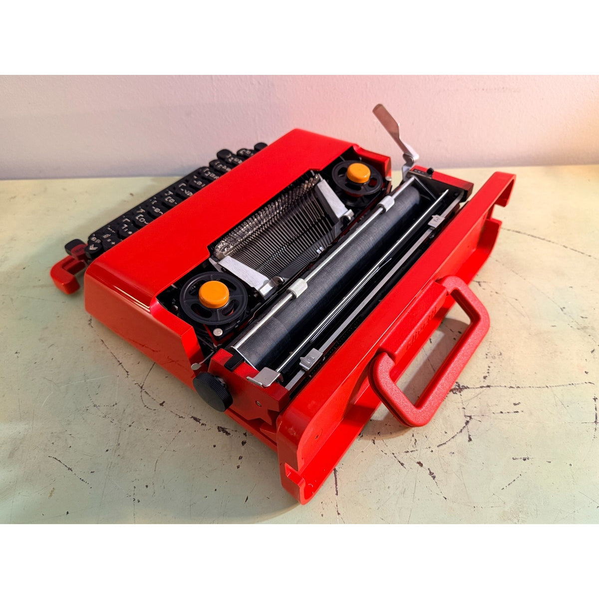 Olivetti Valentine Typewriter • Red Portable w/Original Case, Manuals • Pica