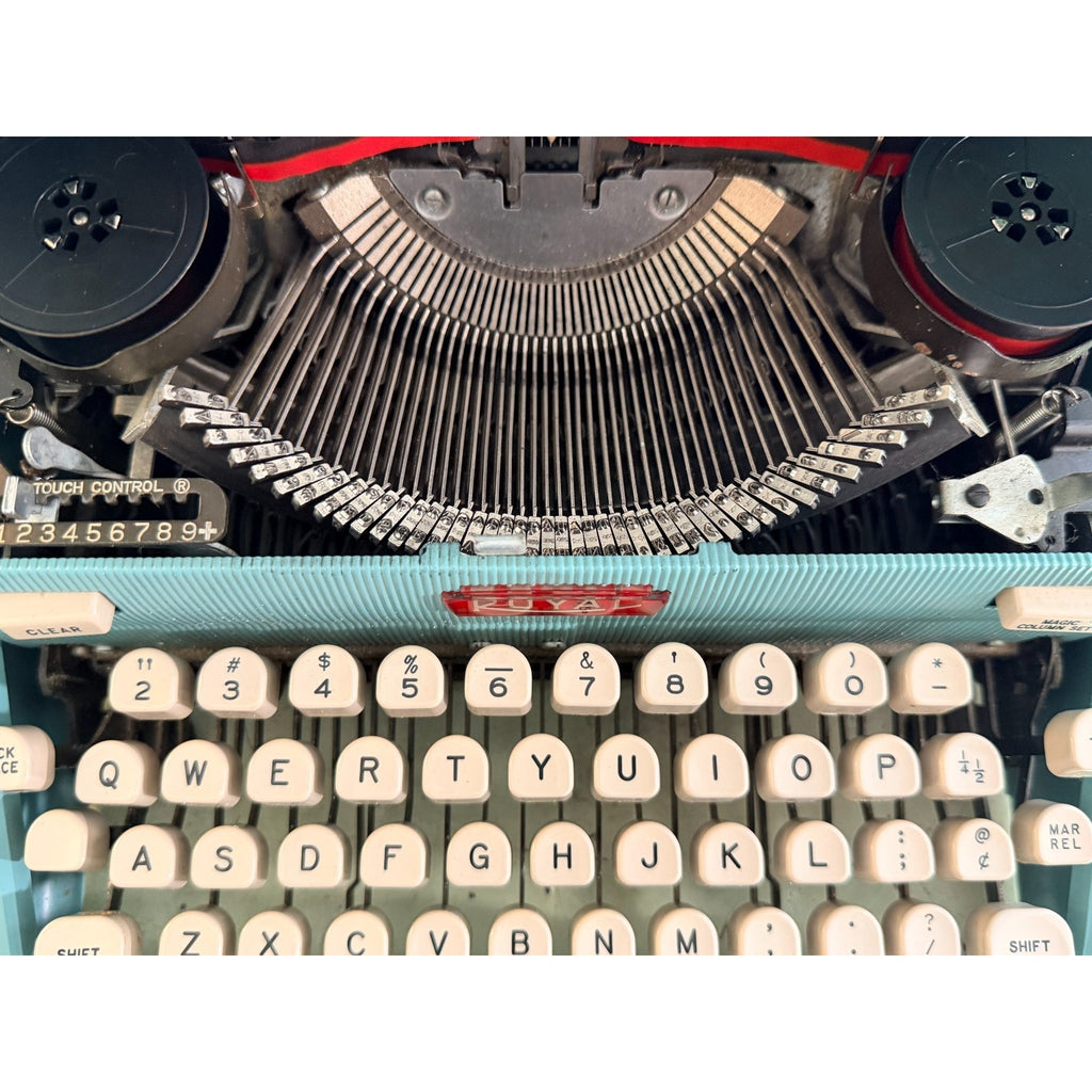 Sky Blue 1962 Royal Futura 600 Portable Typewriter • Cleaned and Tested