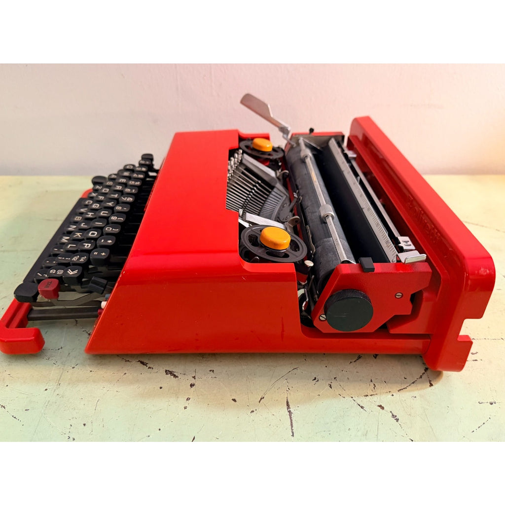Olivetti Valentine Typewriter • Red Portable w/Original Case, Manuals • Pica