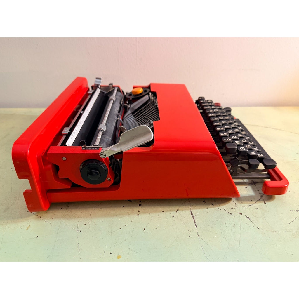 Olivetti Valentine Typewriter • Red Portable w/Original Case, Manuals • Pica
