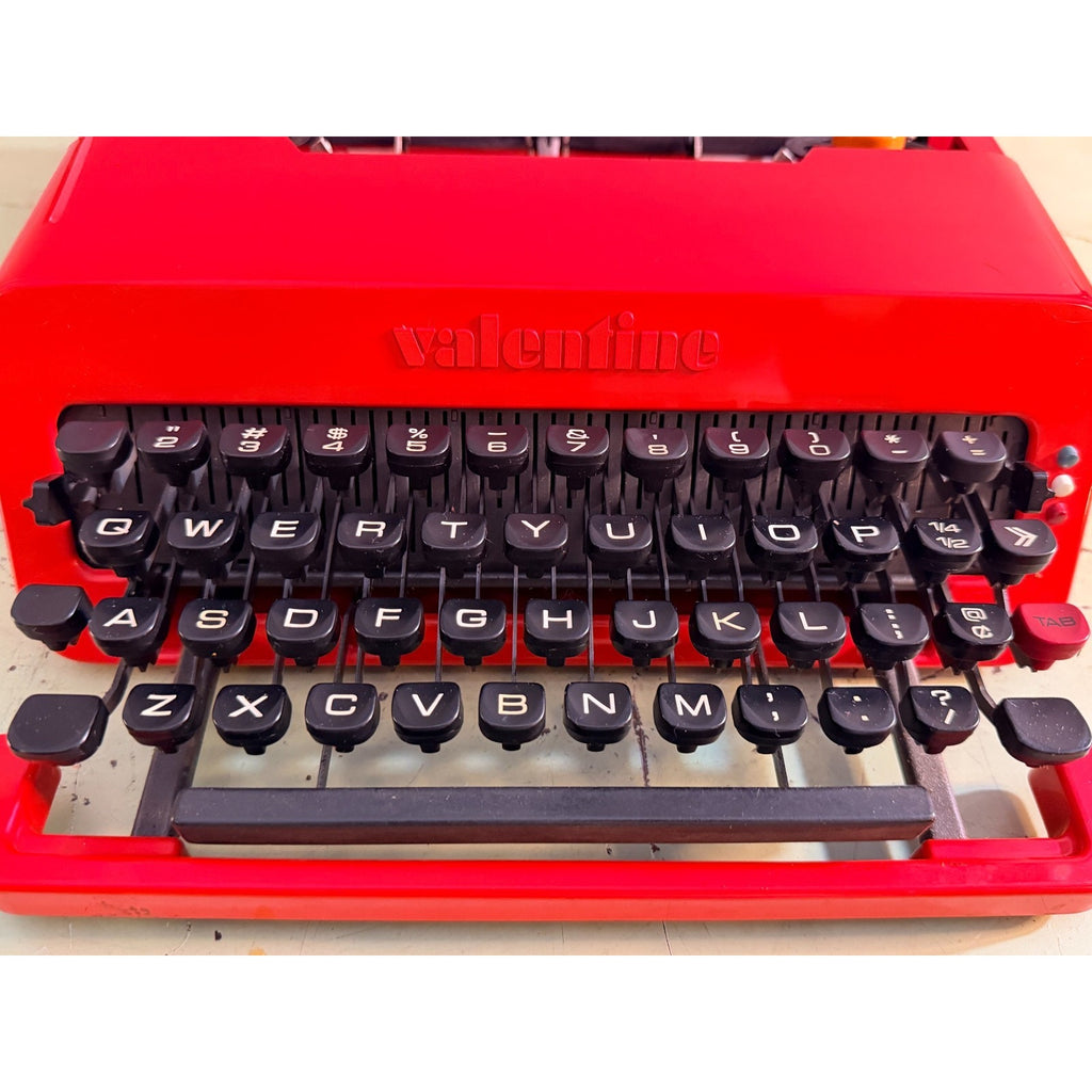 Olivetti Valentine Typewriter • Red Portable w/Original Case, Manuals • Pica