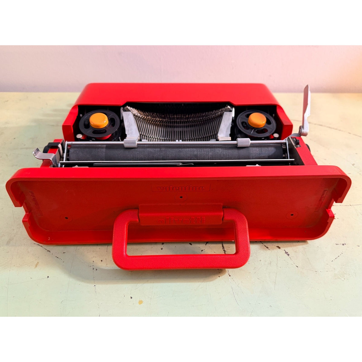 Olivetti Valentine Typewriter • Red Portable w/Original Case, Manuals • Pica