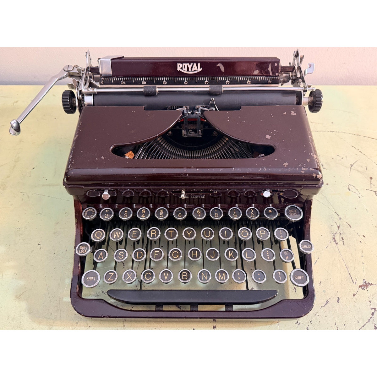 Prewar Royal De Luxe Portable Typewriter • Deep Burgundy • Duo Case & Manual
