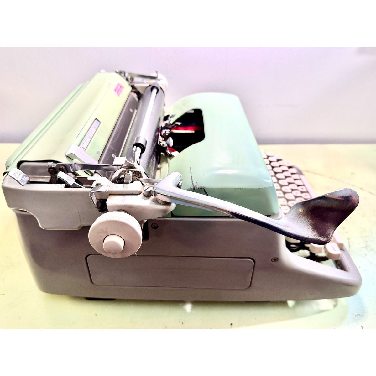 1960 Royal FP Typewriter • Pistachio Green / Warm Gray • Serviced Desktop