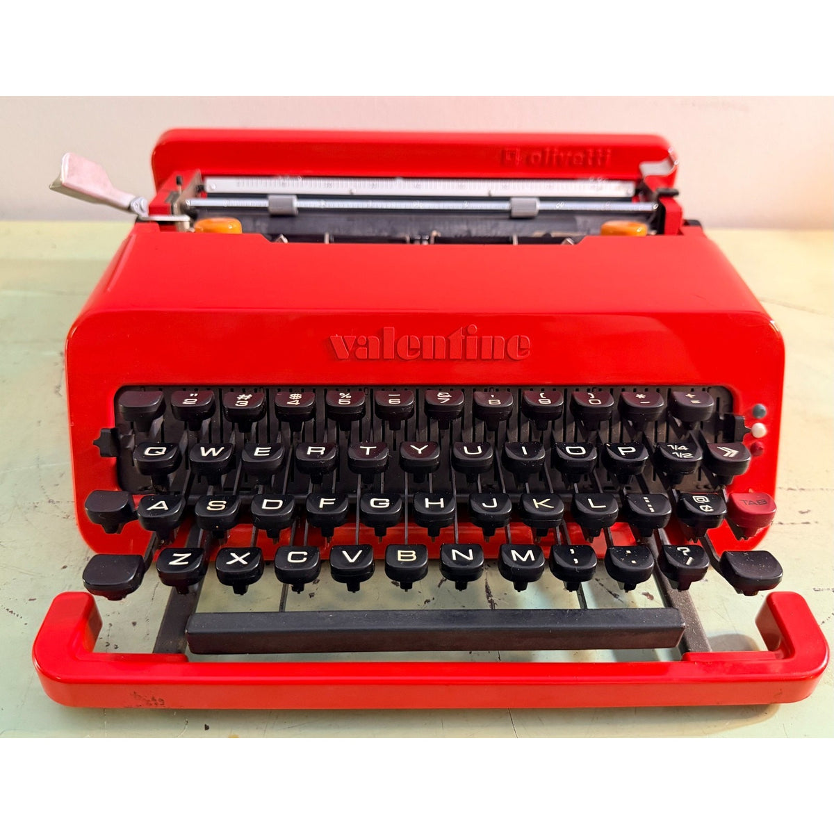 Olivetti Valentine Typewriter • Red Portable w/Original Case, Manuals • Pica