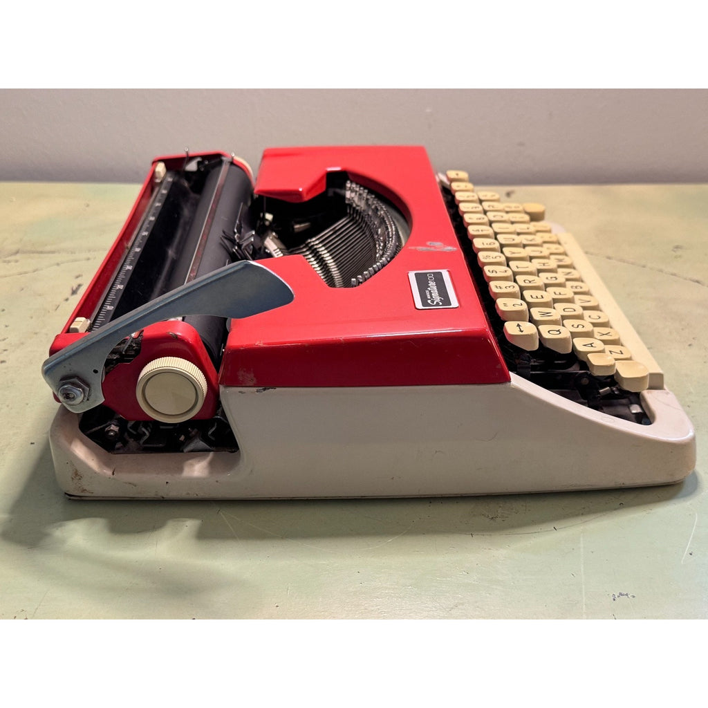Red Brother Typewriter, Japan-Made • Montgomery Ward 100 • Portable w/Case