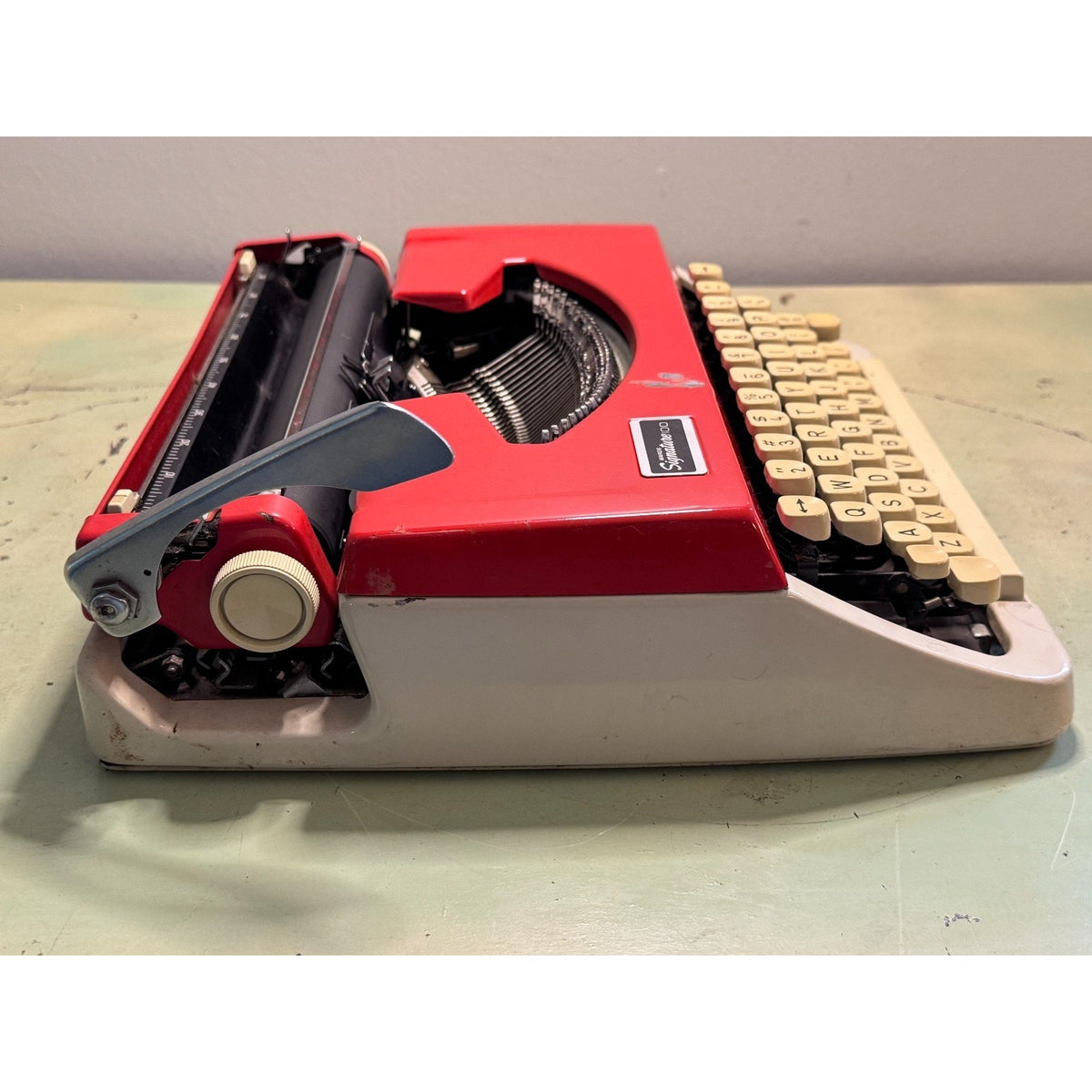 Red Brother Typewriter, Japan-Made • Montgomery Ward 100 • Portable w/Case