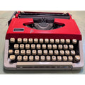Red Brother Typewriter, Japan-Made • Montgomery Ward 100 • Portable w/Case