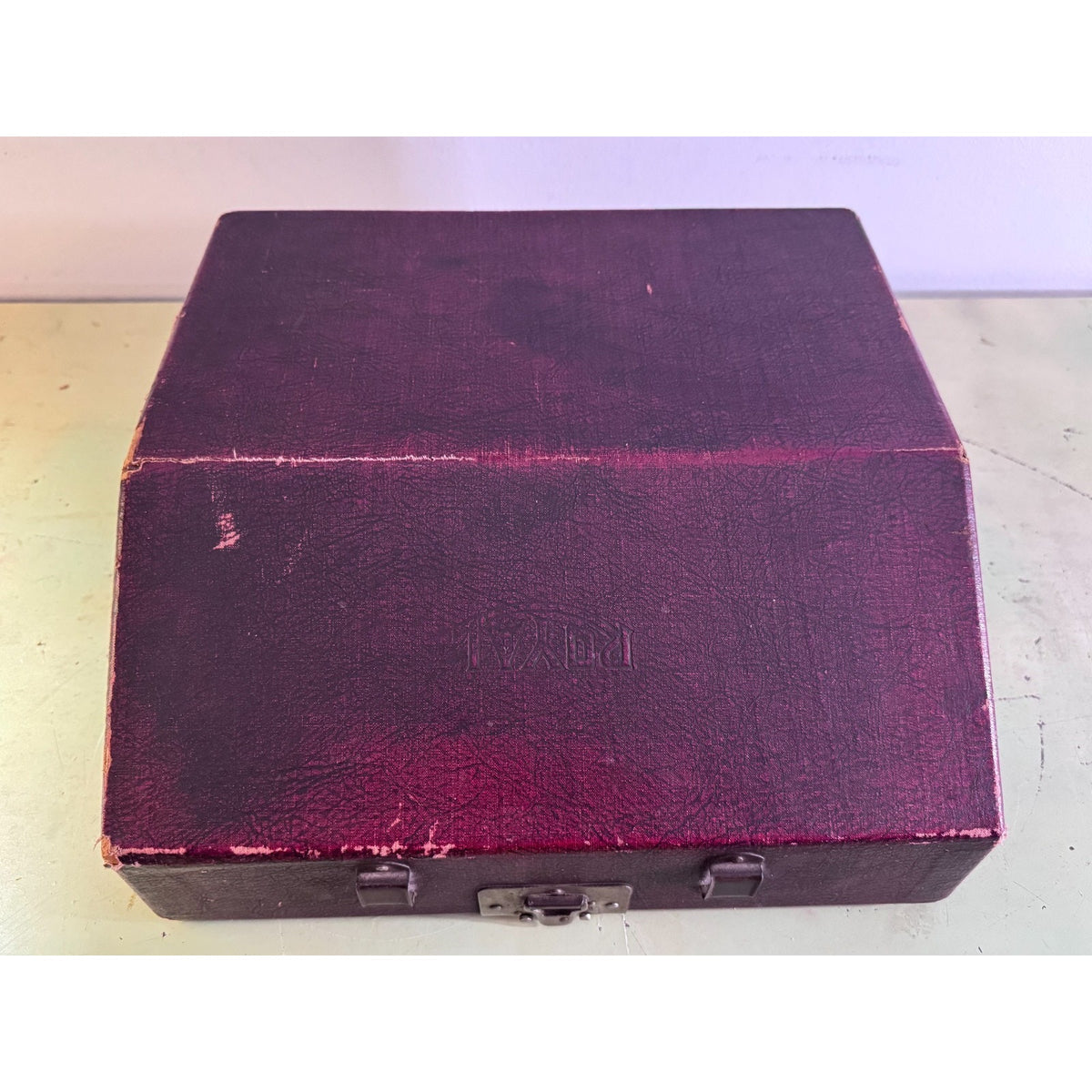 1928 Royal Model P Portable Typewriter • Rare Burgundy Alligator Finish • w/Case