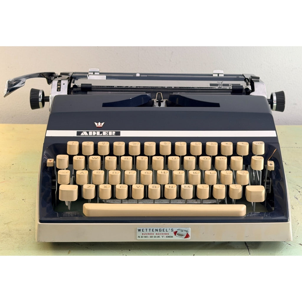 Adler J-5 Typewriter • Rare No 85 Cubic Techno Typeface • West German w/Case