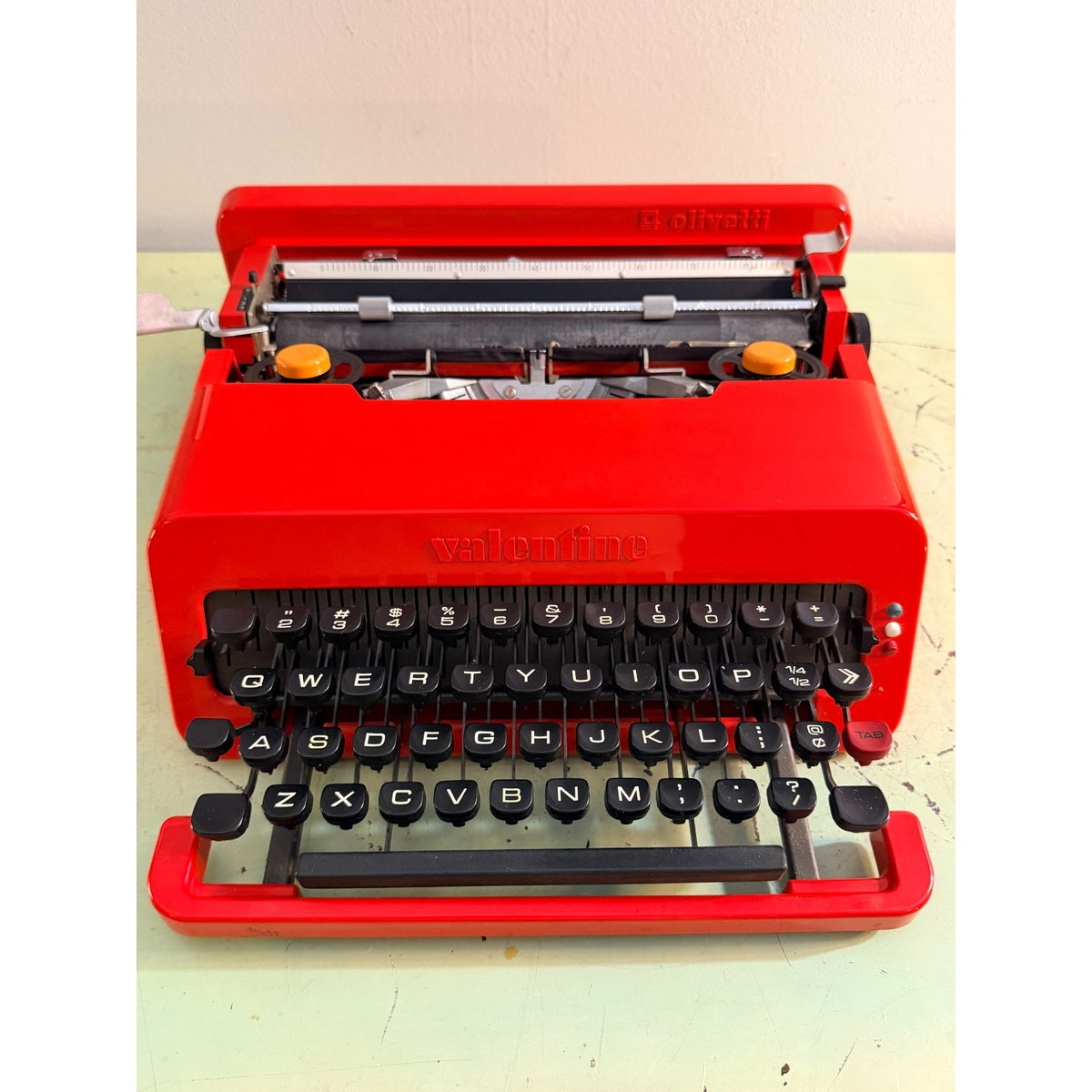 Olivetti Valentine Typewriter • Red Portable w/Original Case, Manuals • Pica