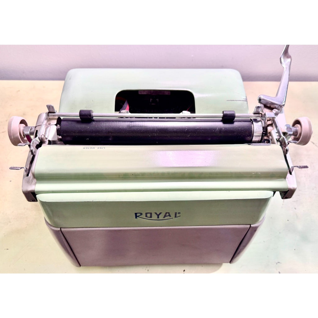 1960 Royal FP Typewriter • Pistachio Green / Warm Gray • Serviced Desktop