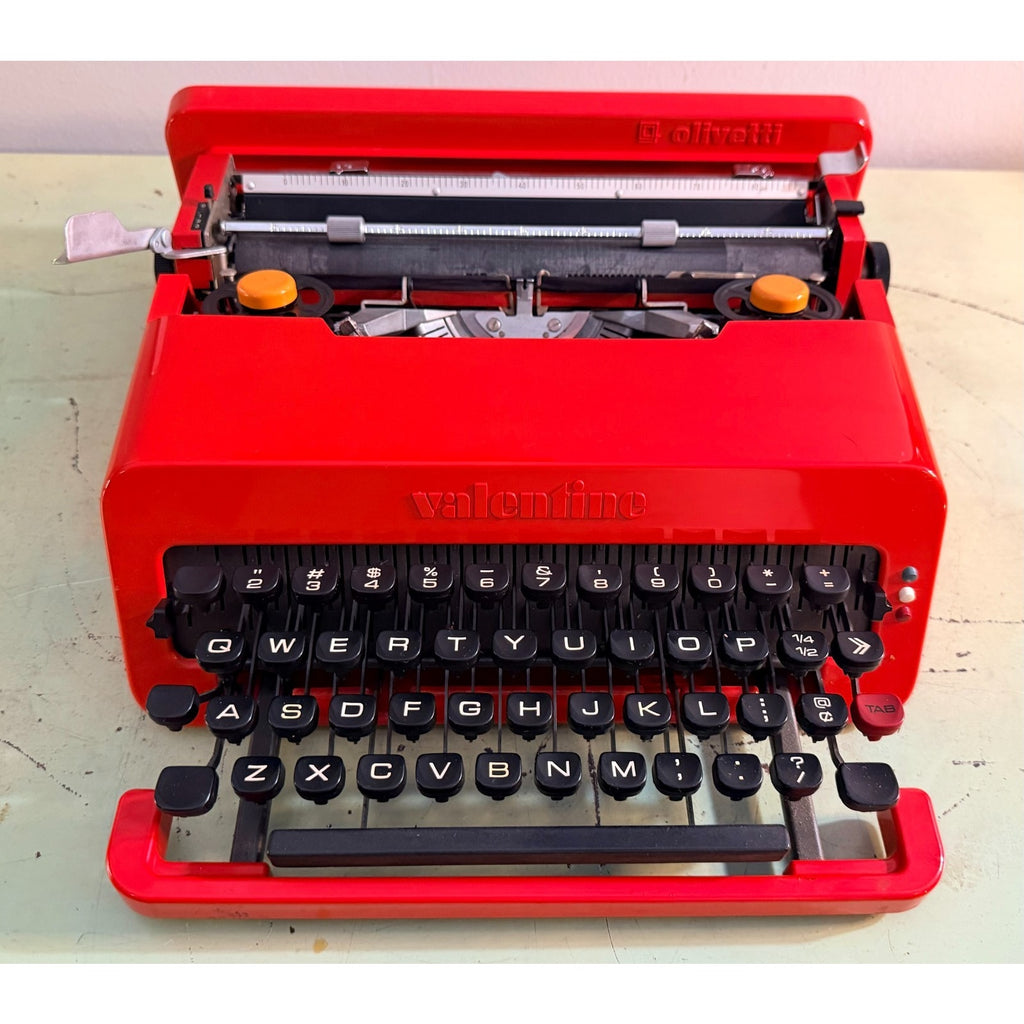Olivetti Valentine Typewriter • Red Portable w/Original Case, Manuals • Pica