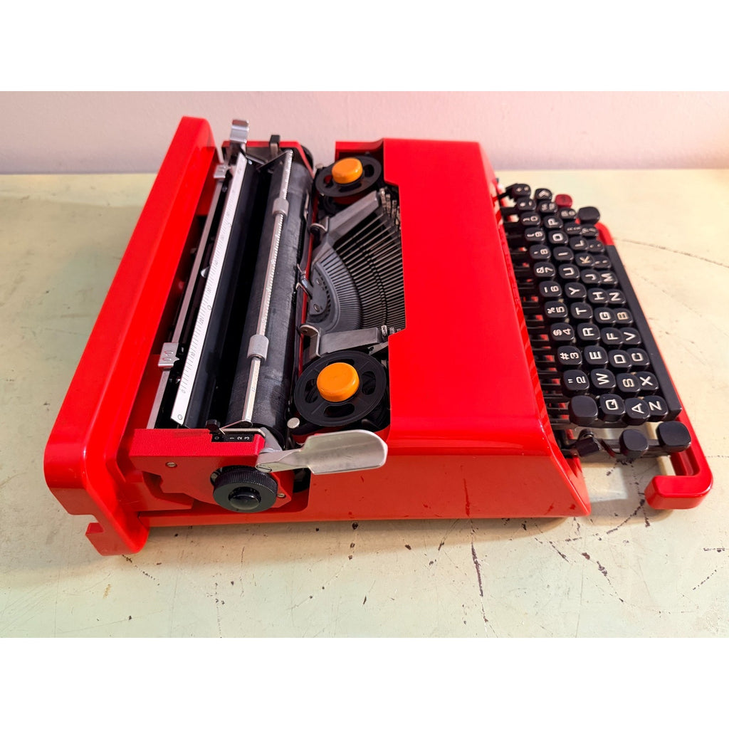 Olivetti Valentine Typewriter • Red Portable w/Original Case, Manuals • Pica