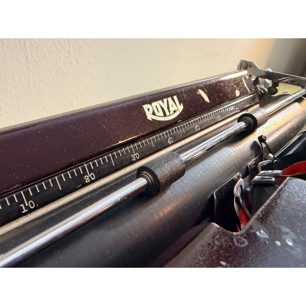Prewar Royal De Luxe Portable Typewriter • Deep Burgundy • Duo Case & Manual