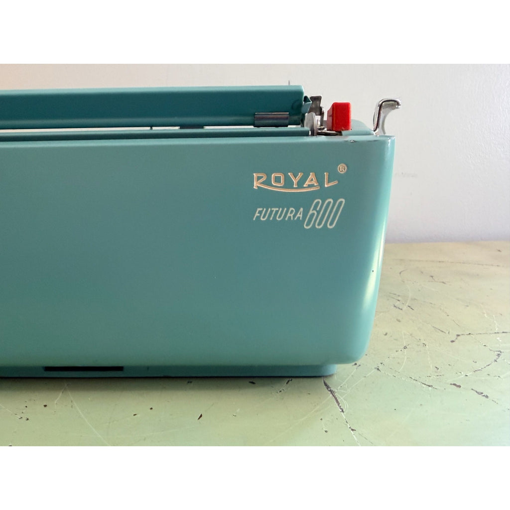 Sky Blue 1962 Royal Futura 600 Portable Typewriter • Cleaned and Tested