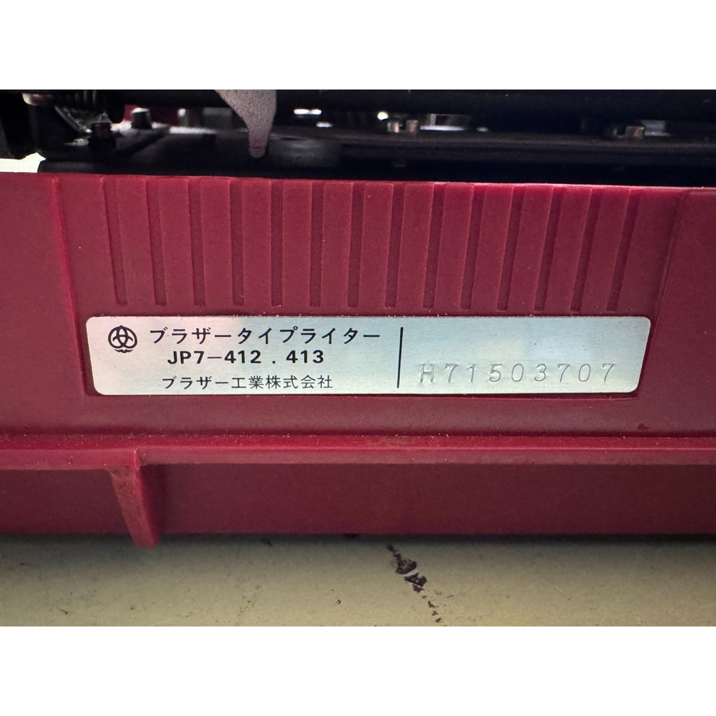 1977 Brother Valiant 413 Typewriter • Red Japanese Portable w/Case & Manual