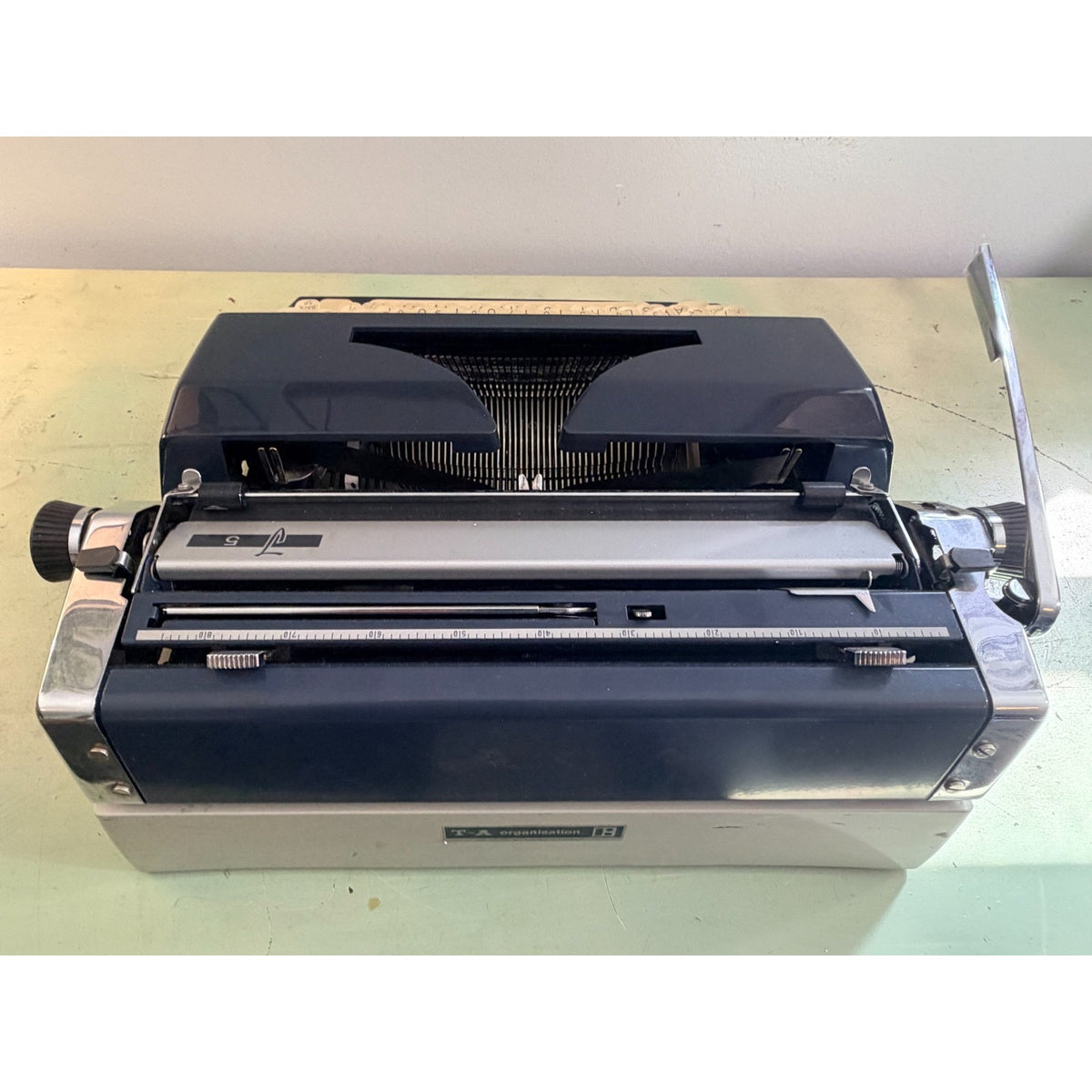 Adler J-5 Typewriter • Rare No 85 Cubic Techno Typeface • West German w/Case