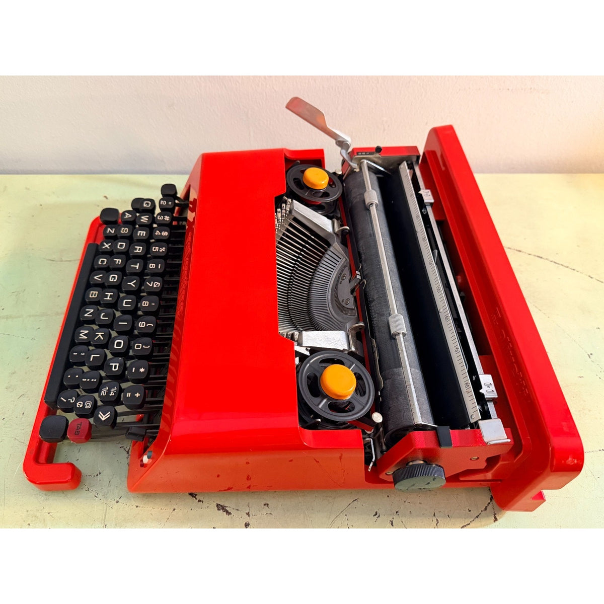Olivetti Valentine Typewriter • Red Portable w/Original Case, Manuals • Pica