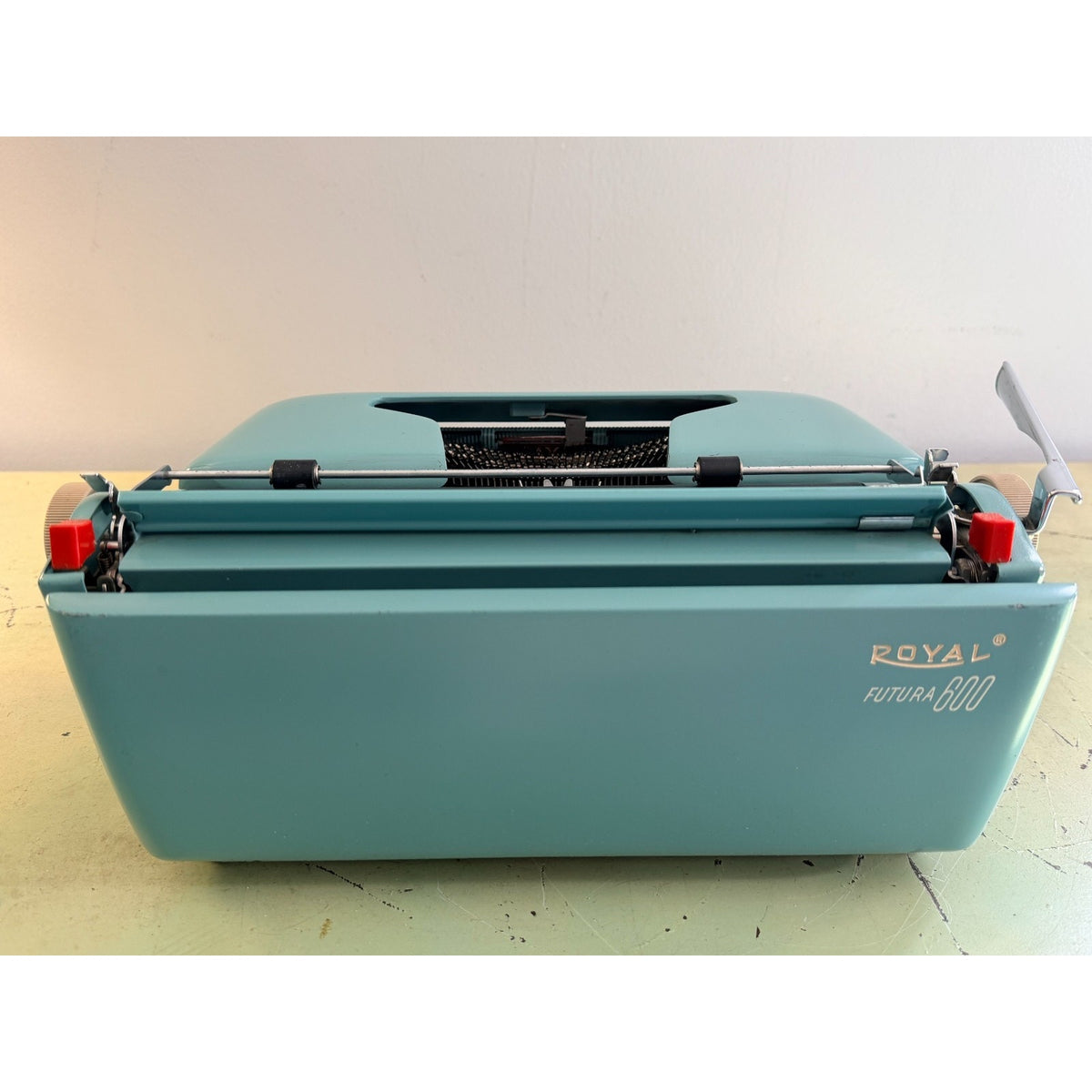 Sky Blue 1962 Royal Futura 600 Portable Typewriter • Cleaned and Tested