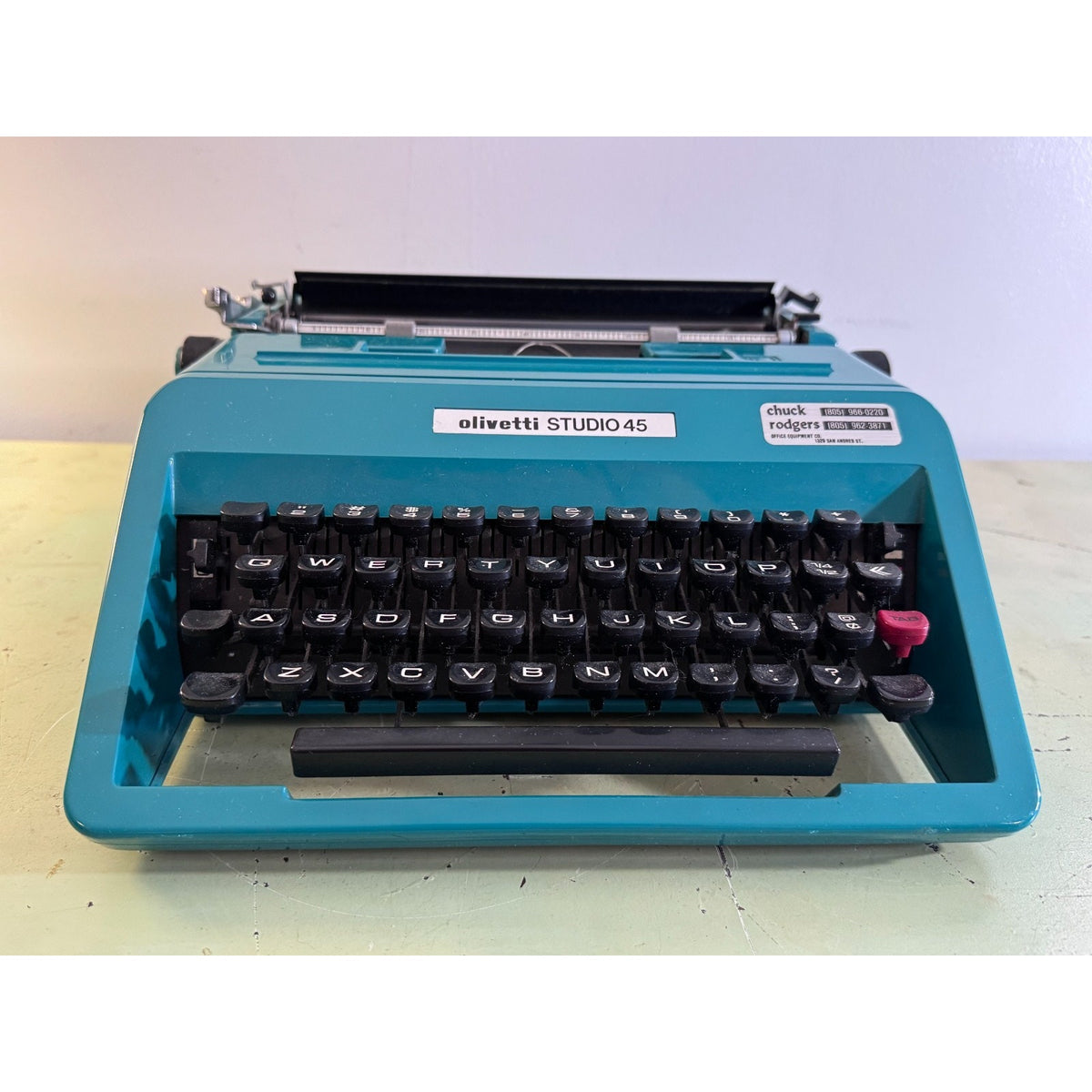 Turquoise Blue Olivetti Studio 45 Typewriter • Tested Portable w/Matching Case