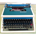 Rare Teal Blue Underwood 315 Typewriter • "Cursive" Script Typeface • w/Case