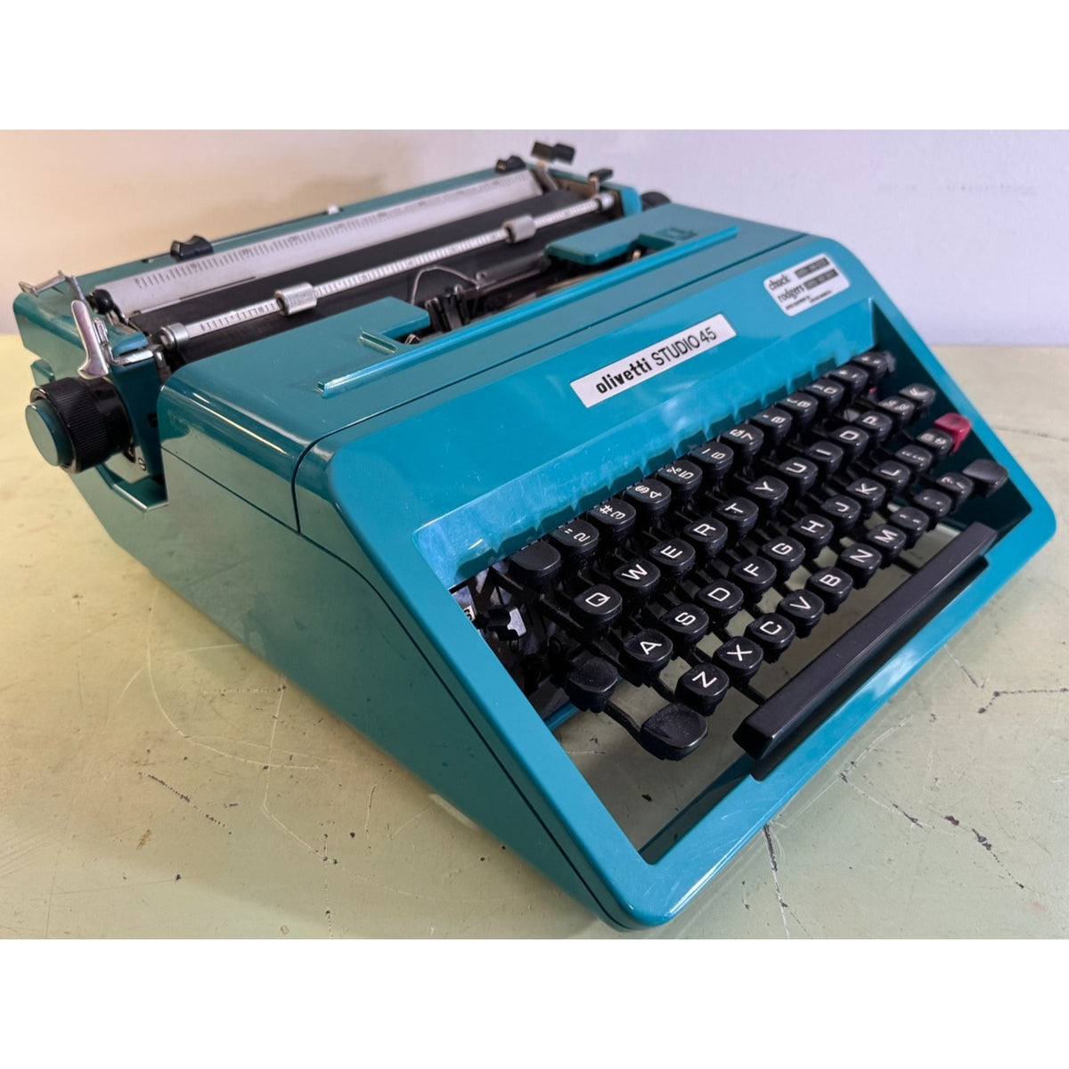 Turquoise Blue Olivetti Studio 45 Typewriter • Tested Portable w/Matching Case
