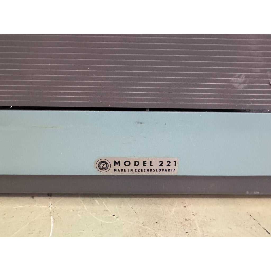 1969 Consul 221 Typewriter • Seafoam Blue & Slate Gray • w/Case, Key, Extras