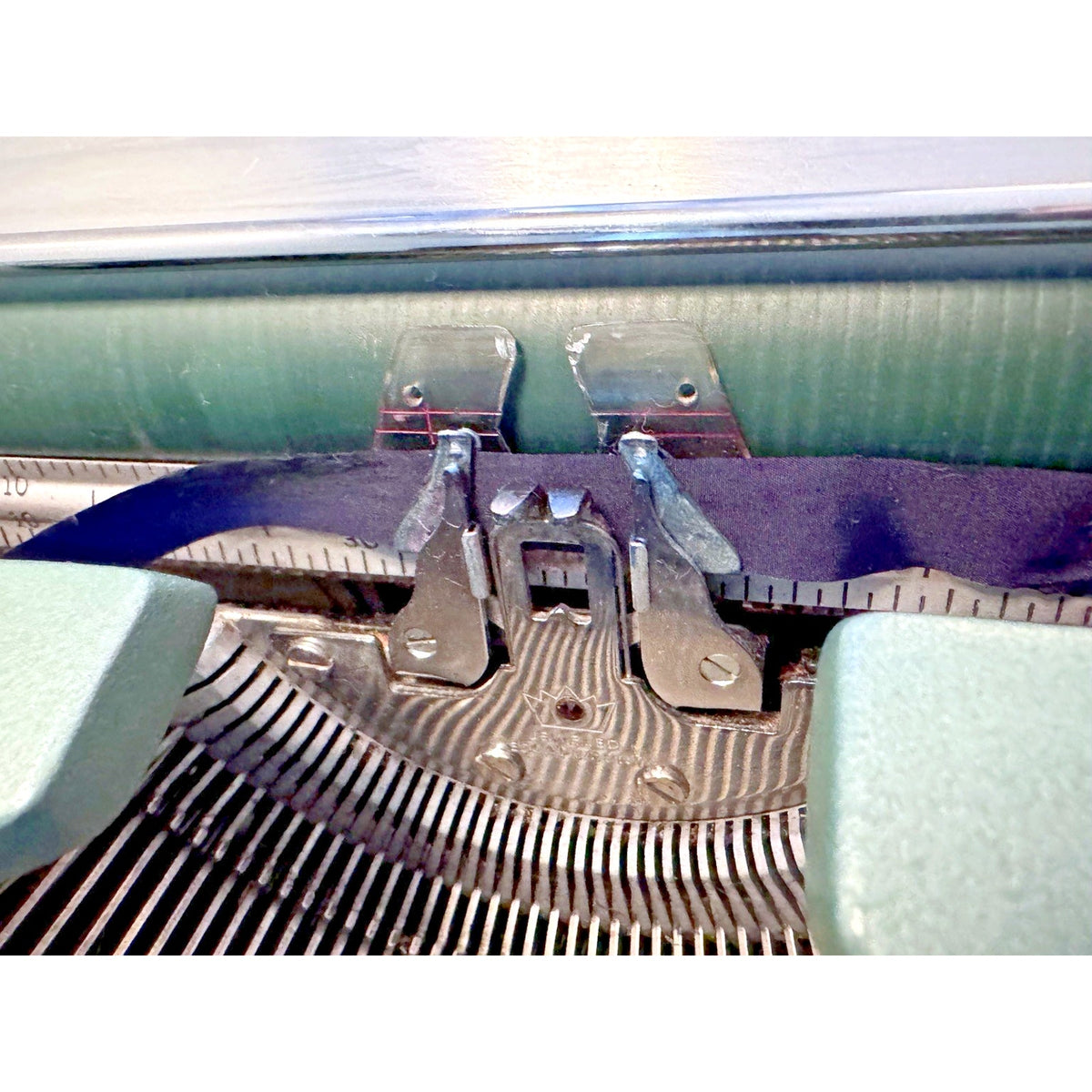 1965 Smith-Corona Galaxie Deluxe Typewriter • Sage Green, Green Platen • w/Case