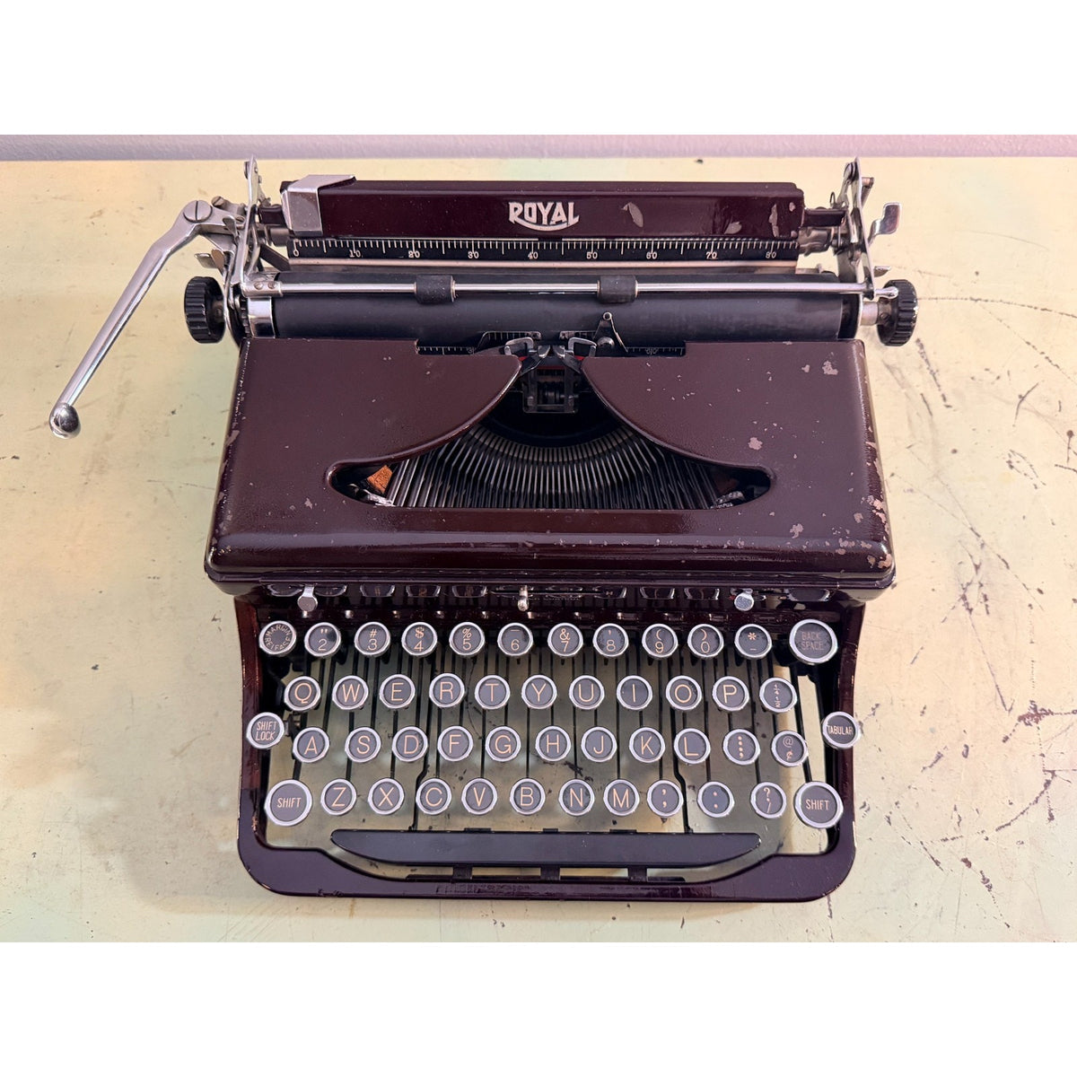 Prewar Royal De Luxe Portable Typewriter • Deep Burgundy • Duo Case & Manual