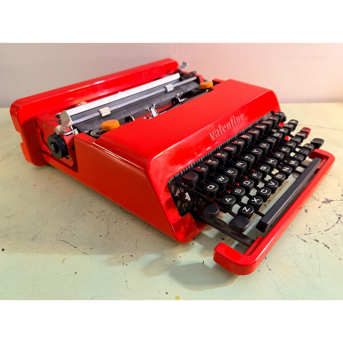 Olivetti Valentine Typewriter • Red Portable w/Original Case, Manuals • Pica