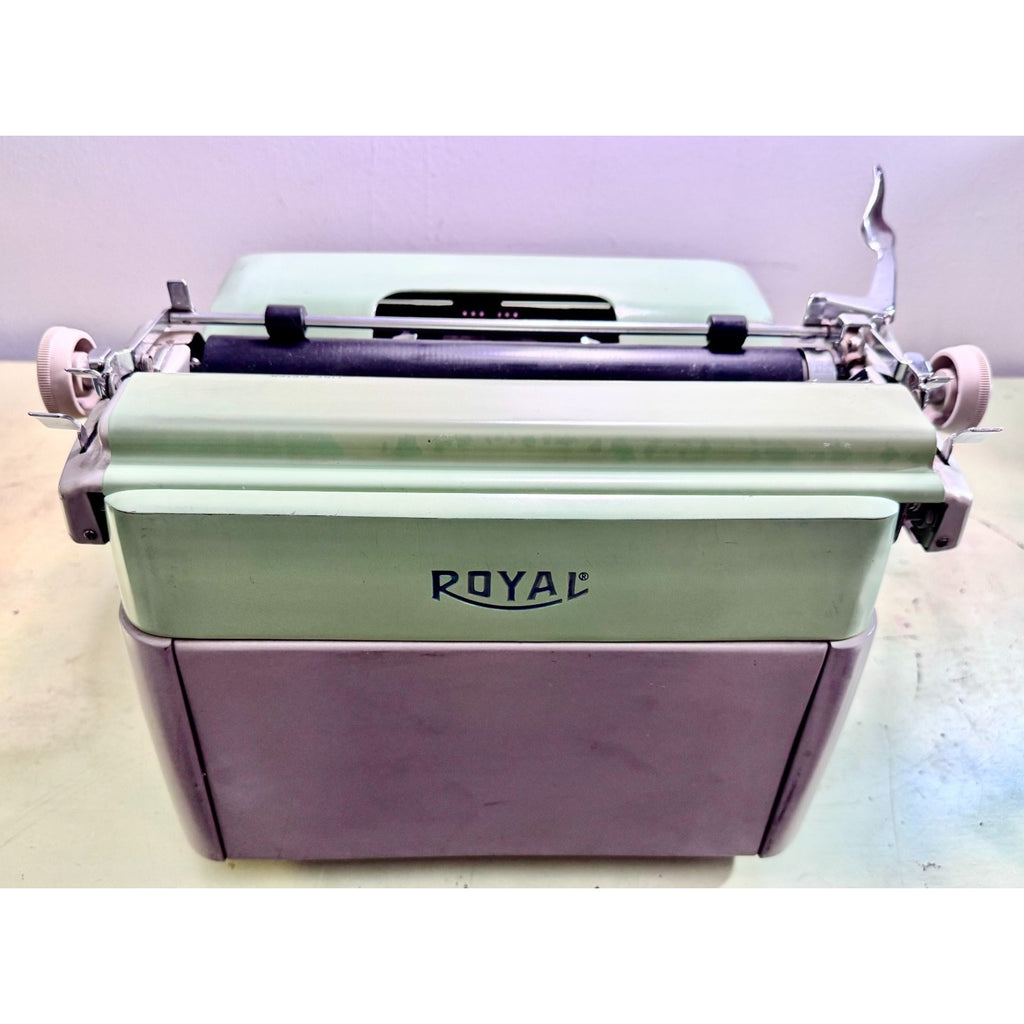 1960 Royal FP Typewriter • Pistachio Green / Warm Gray • Serviced Desktop