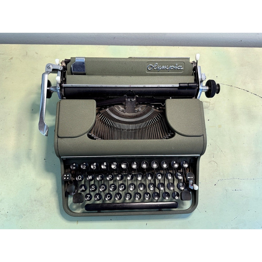 Early 1951 Olympia SM1 Portable Typewriter • Olive Green • W Germany, Serviced