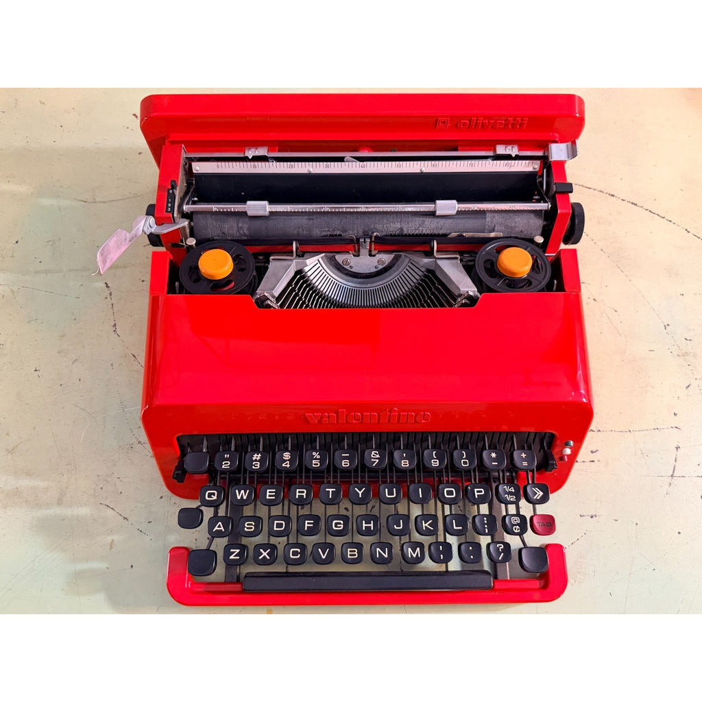 Olivetti Valentine Typewriter • Red Portable w/Original Case, Manuals • Pica